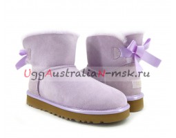 UGG MINI BAILEY BOW II METALLIC LAVENDER FOG