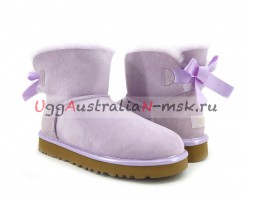 UGG MINI BAILEY BOW II METALLIC LAVENDER FOG