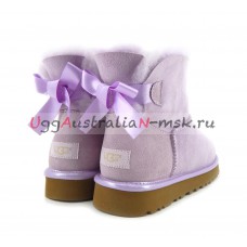 UGG MINI BAILEY BOW II METALLIC LAVENDER FOG