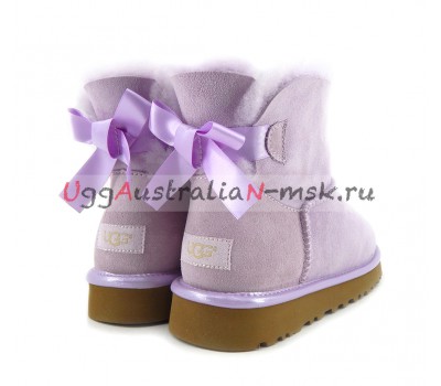 UGG MINI BAILEY BOW II METALLIC LAVENDER FOG