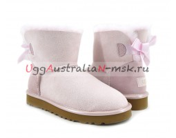 UGG MINI BAILEY BOW II METALLIC SEASHE PINK