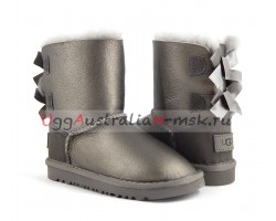 UGG KIDS TODDLERS BAILEY BOW II METALLIC PEWTER