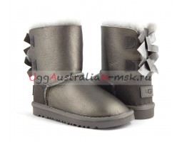 UGG KIDS TODDLERS BAILEY BOW II METALLIC PEWTER