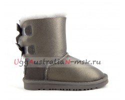 UGG KIDS TODDLERS BAILEY BOW II METALLIC PEWTER