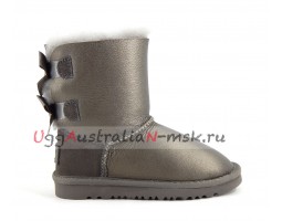 UGG KIDS TODDLERS BAILEY BOW II METALLIC PEWTER