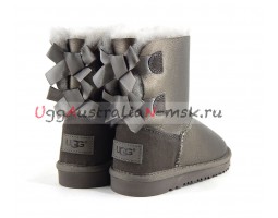 UGG KIDS TODDLERS BAILEY BOW II METALLIC PEWTER