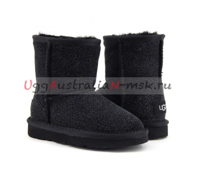 UGG KIDS CLASSIC STARDUST BLACK