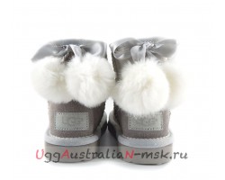 UGG KIDS BOW POM I DO WHITE