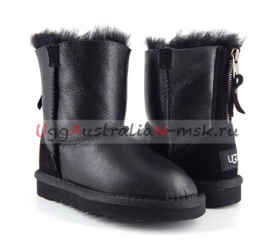 UGG KIDS ONE ZIP METALLIC BLACK