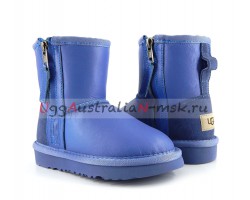 UGG KIDS ONE ZIP METALLIC BLUE WAVE