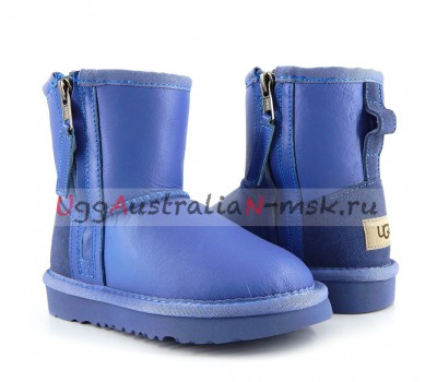 UGG KIDS ONE ZIP METALLIC BLUE WAVE