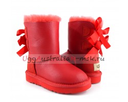 UGG KIDS TODDLERS BAILEY BOW METALLIC RED