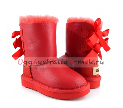 UGG KIDS TODDLERS BAILEY BOW METALLIC RED