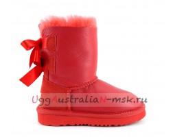 UGG KIDS TODDLERS BAILEY BOW METALLIC RED