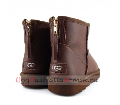 UGG MEN CLASSIC MINI ZIP ROCK METALLIC CHOCOLATE