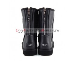 UGG MEN CLASSIC SHORT ZIP ROCK METALLIC BLACK