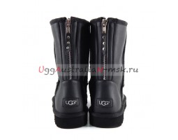 UGG MEN CLASSIC SHORT ZIP ROCK METALLIC BLACK