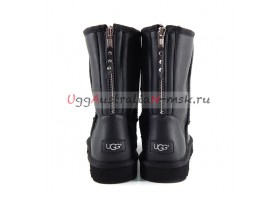 UGG MEN CLASSIC SHORT ZIP ROCK METALLIC BLACK