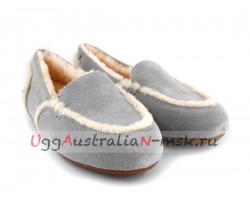 UGG WOMEN LOAFER SLIPPERS HAILEY LIGHT GREY