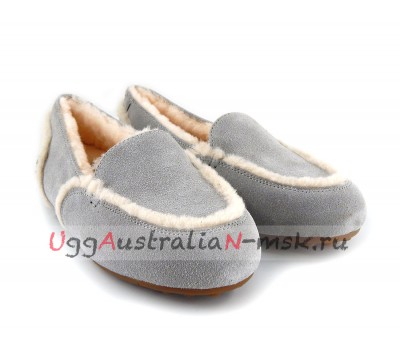 UGG WOMEN LOAFER SLIPPERS HAILEY LIGHT GREY