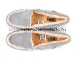 UGG WOMEN LOAFER SLIPPERS HAILEY LIGHT GREY