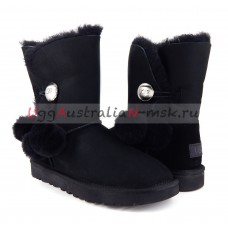 UGG BAILEY BUTTON POM BLACK 