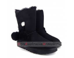 UGG BAILEY BUTTON POM BLACK 