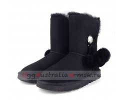 UGG BAILEY BUTTON POM BLACK 