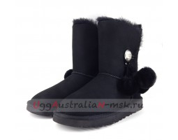 UGG BAILEY BUTTON POM BLACK 