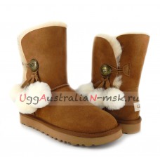 UGG BAILEY BUTTON POM CHESTNUT