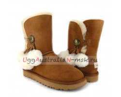 UGG BAILEY BUTTON POM CHESTNUT