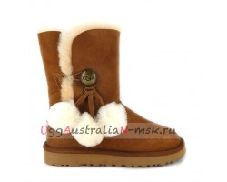 UGG BAILEY BUTTON POM CHESTNUT