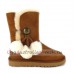 UGG BAILEY BUTTON POM CHESTNUT