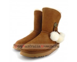 UGG BAILEY BUTTON POM CHESTNUT