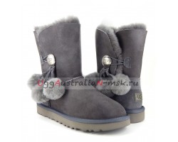 UGG BAILEY BUTTON POM GREY 