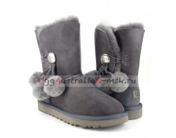 UGG BAILEY BUTTON POM GREY 