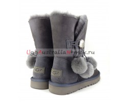 UGG BAILEY BUTTON POM GREY 