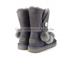 UGG BAILEY BUTTON POM GREY 