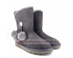 UGG BAILEY BUTTON POM GREY 