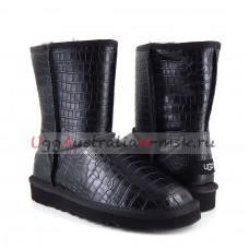 UGG CLASSIC SHORT CROCO BLACK