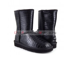 UGG CLASSIC SHORT CROCO BLACK