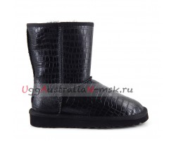 UGG CLASSIC SHORT CROCO BLACK