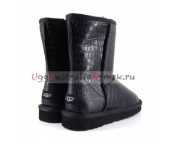 UGG CLASSIC SHORT CROCO BLACK