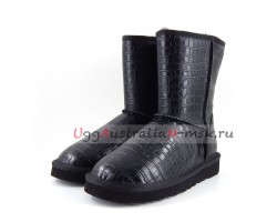 UGG CLASSIC SHORT CROCO BLACK