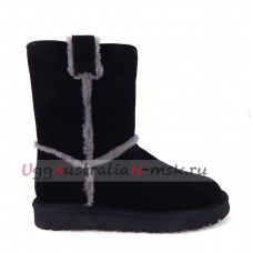 UGG CLASSIC SHORT TOP WOOL BLACK