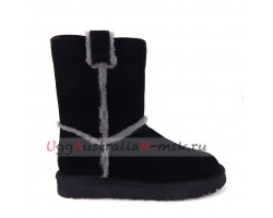 UGG CLASSIC SHORT TOP WOOL BLACK