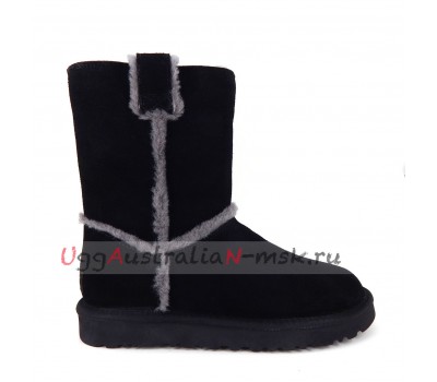 UGG CLASSIC SHORT TOP WOOL BLACK