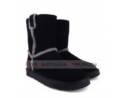 UGG CLASSIC SHORT TOP WOOL BLACK