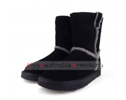 UGG CLASSIC SHORT TOP WOOL BLACK