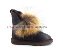 UGG IRINA FUR GUN II METALLIC CHOCOLATE